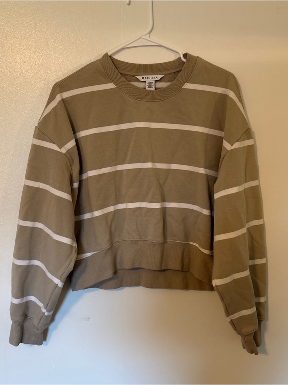 Striped French Terry Athleta Crop Sweatshirt